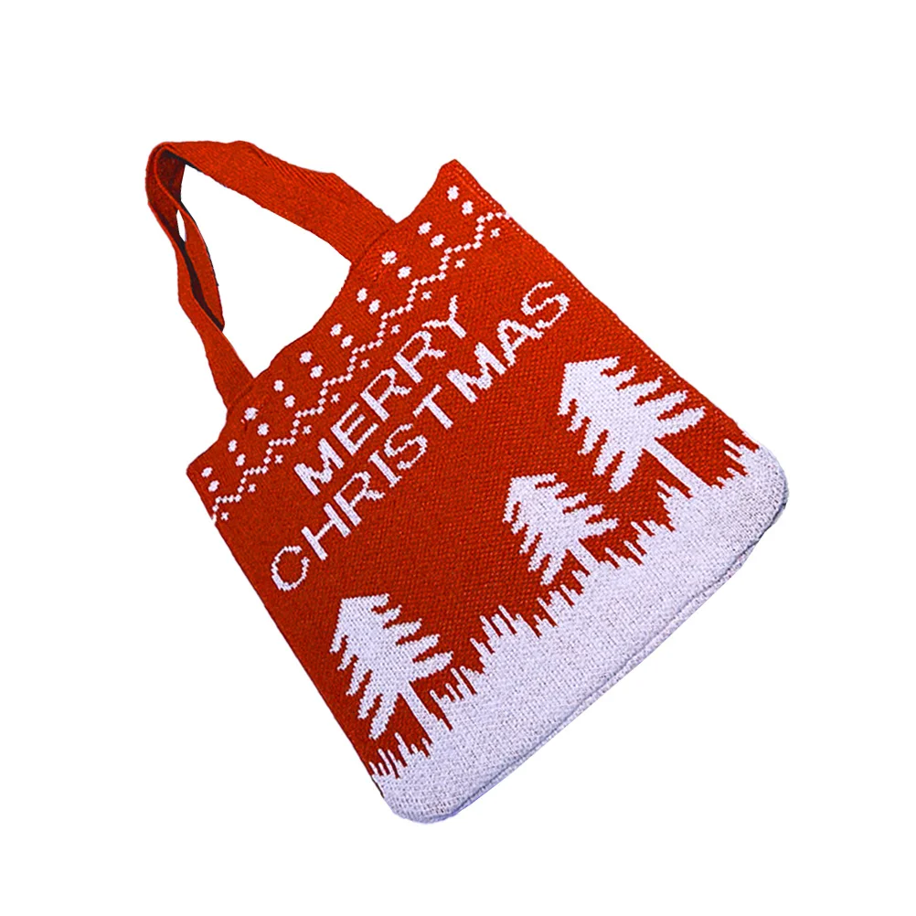 

Xmas Shoulder Bag Christmas Tree Pattern Large Capacity Tote Bag for Beach Party Shopping Hiking Cute Colors for All Ages