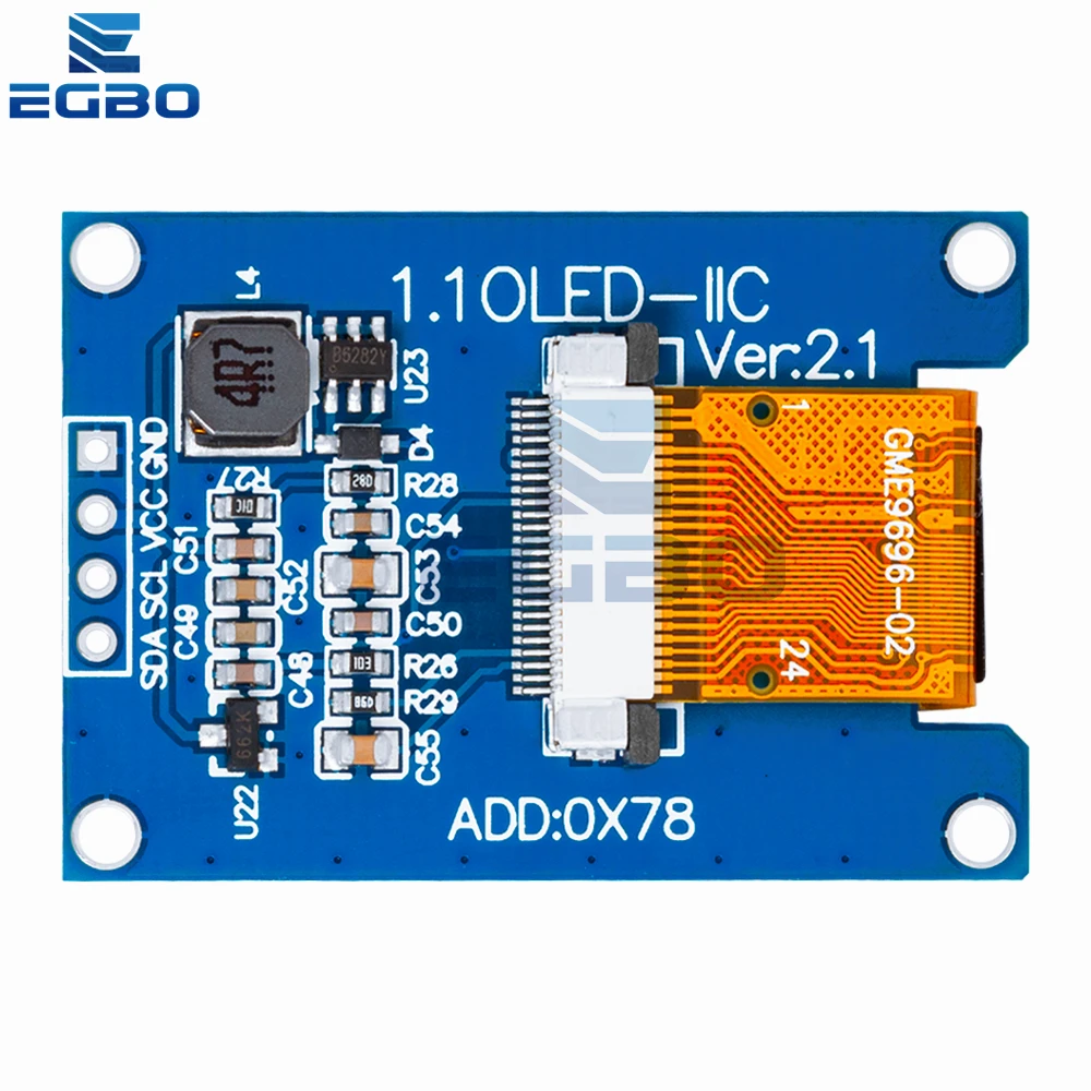 หน้าจอ OLED ขนาด1.1นิ้วโมดูล LCD 96 × 96อินเทอร์เฟซ4PIN SPI SH1107 7PIN แอลซีดี1.1 "โมดูลหน้าจอตั้ง OLED สีขาวสำหรับ Arduino