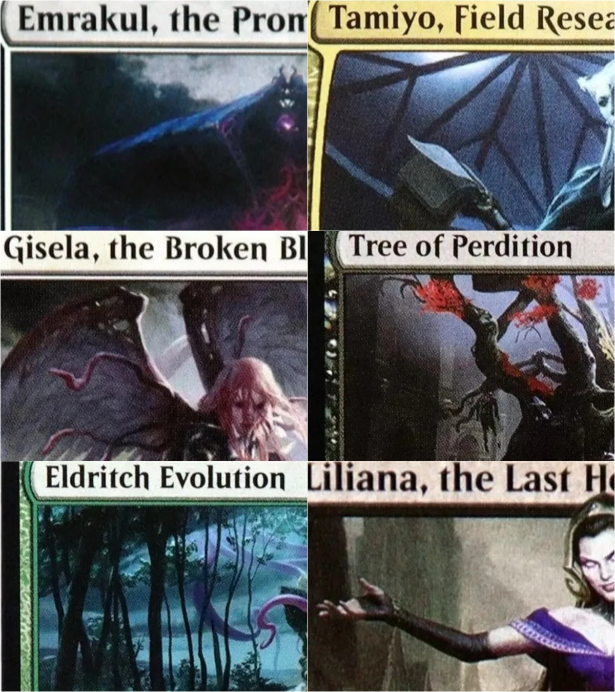 

"Tree of Perdition/Gisela/Liliana, the Last Hope" TCG Magical Proxy Cards Top Quality Gathering Board Game Trading Cards