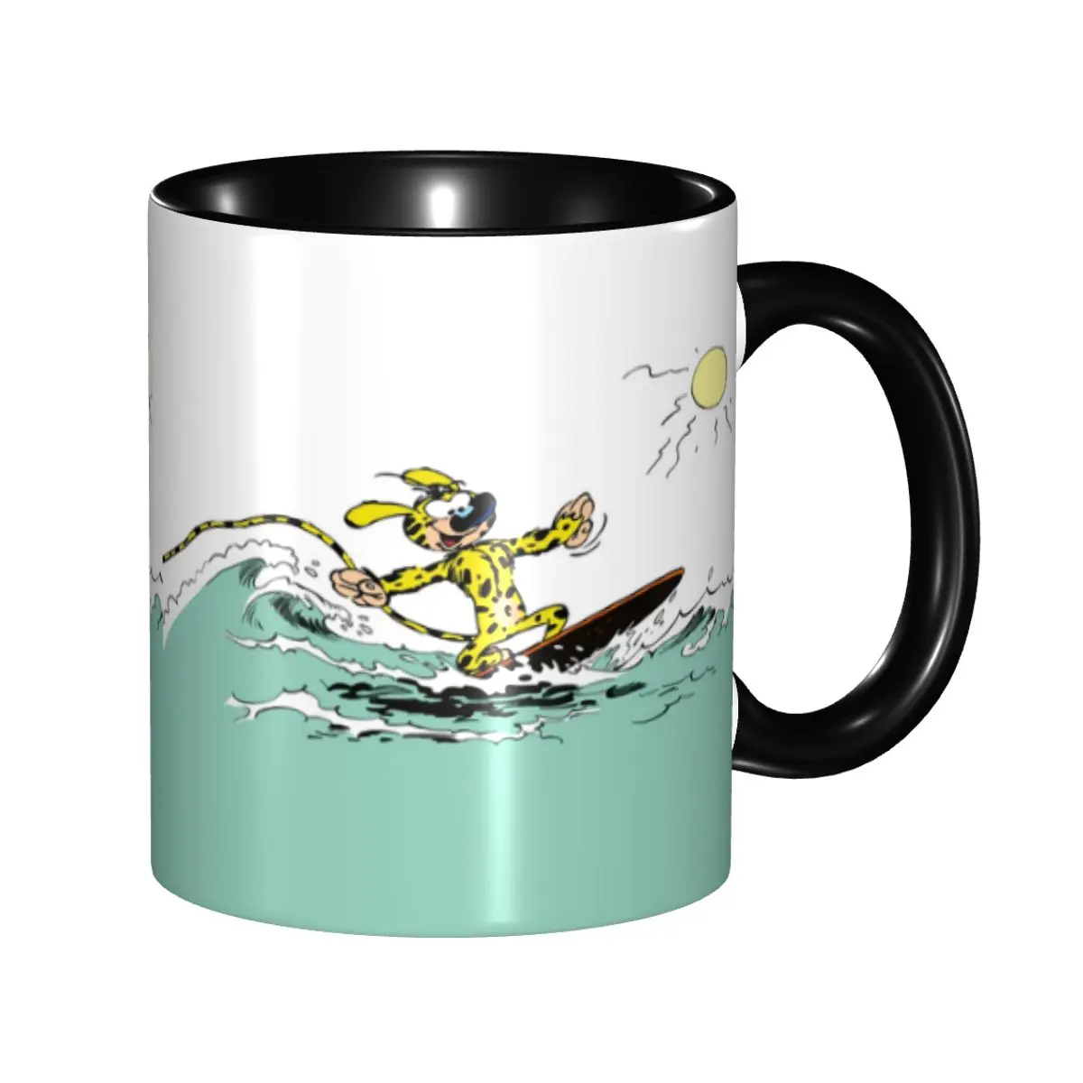 Marsupilami Surfing Coffee Mugs DIY Customized Belgian Comic Ceramic Tea Milk Mug