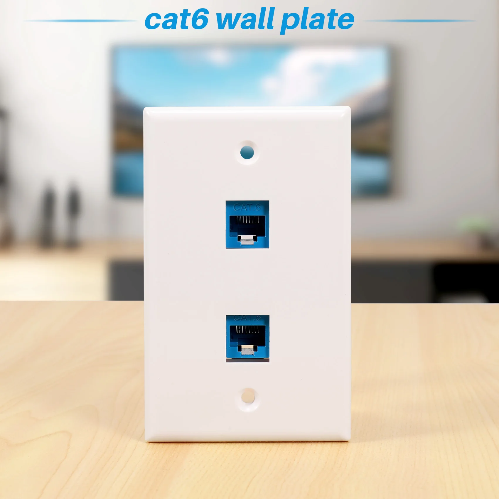 New-4 Pieces 2 Port Ethernet Wall Plate, RJ45 Cat6 Female To Female Jack Inline Coupler Face Plates