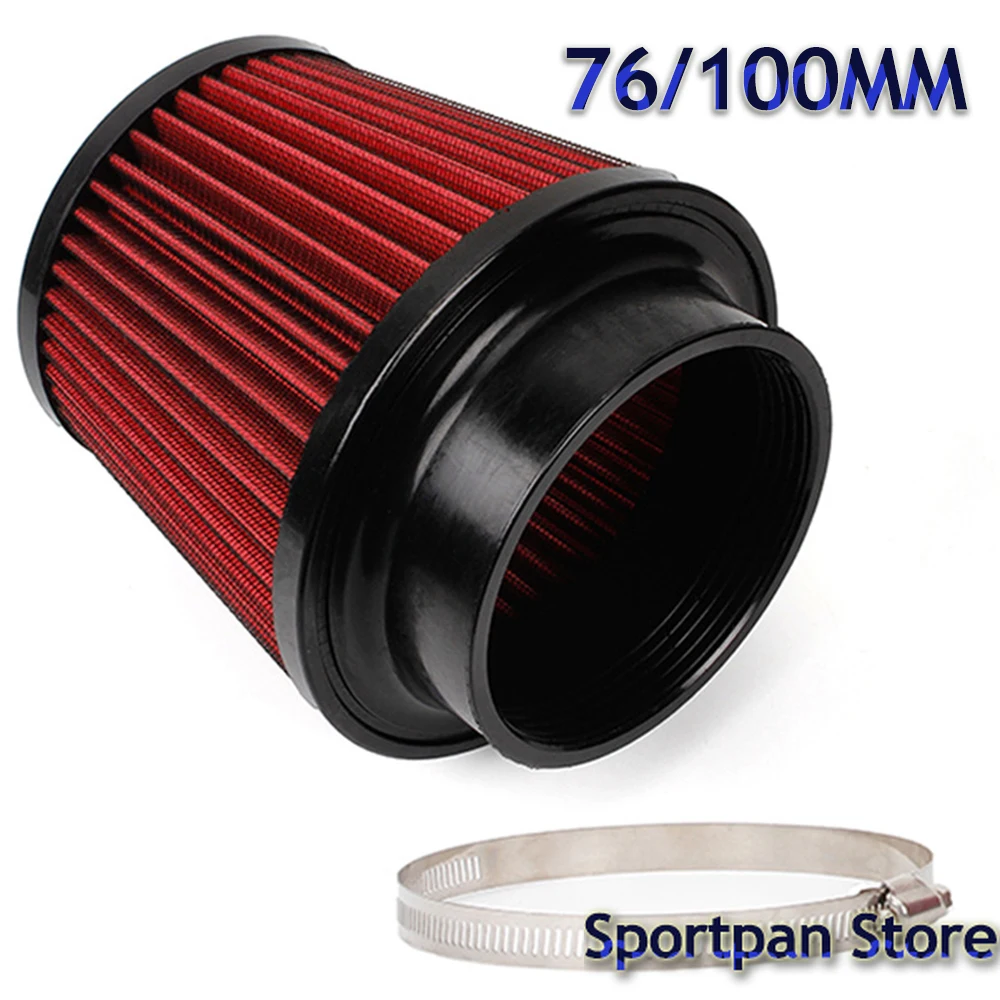 

76/100mm Universal Car Modification Air Filter High Flow Cold Air Intake Air-filter Mushroom Head Power Intake Air Inlet System