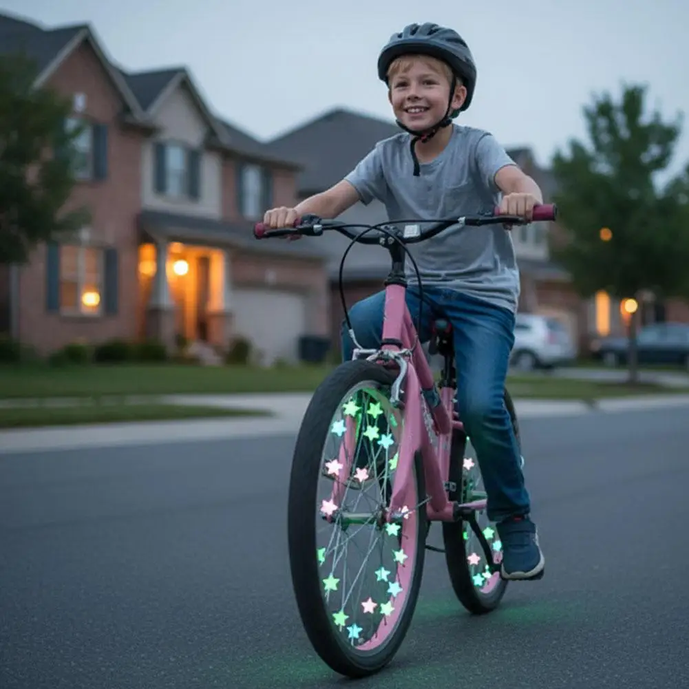 38pcs Bike Spoke Beads Glow in the Dark Kids Bicycle Wire Decoration Colorful Wheel Beads & Valve Caps Cycling Accessories view 5