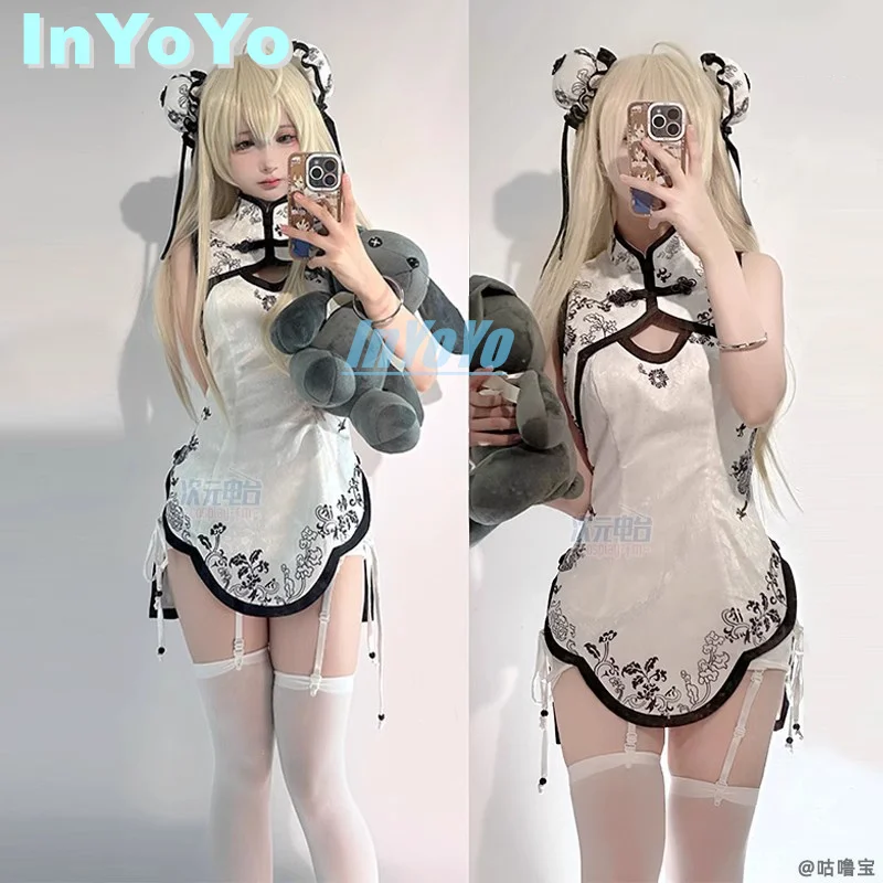 

InYoYo Kasugano Sora Cosplay Costume Yosuga No Sora Cos Chinese Style Cheongsam Lovely Uniform Dress Halloween Party Outfit Wome