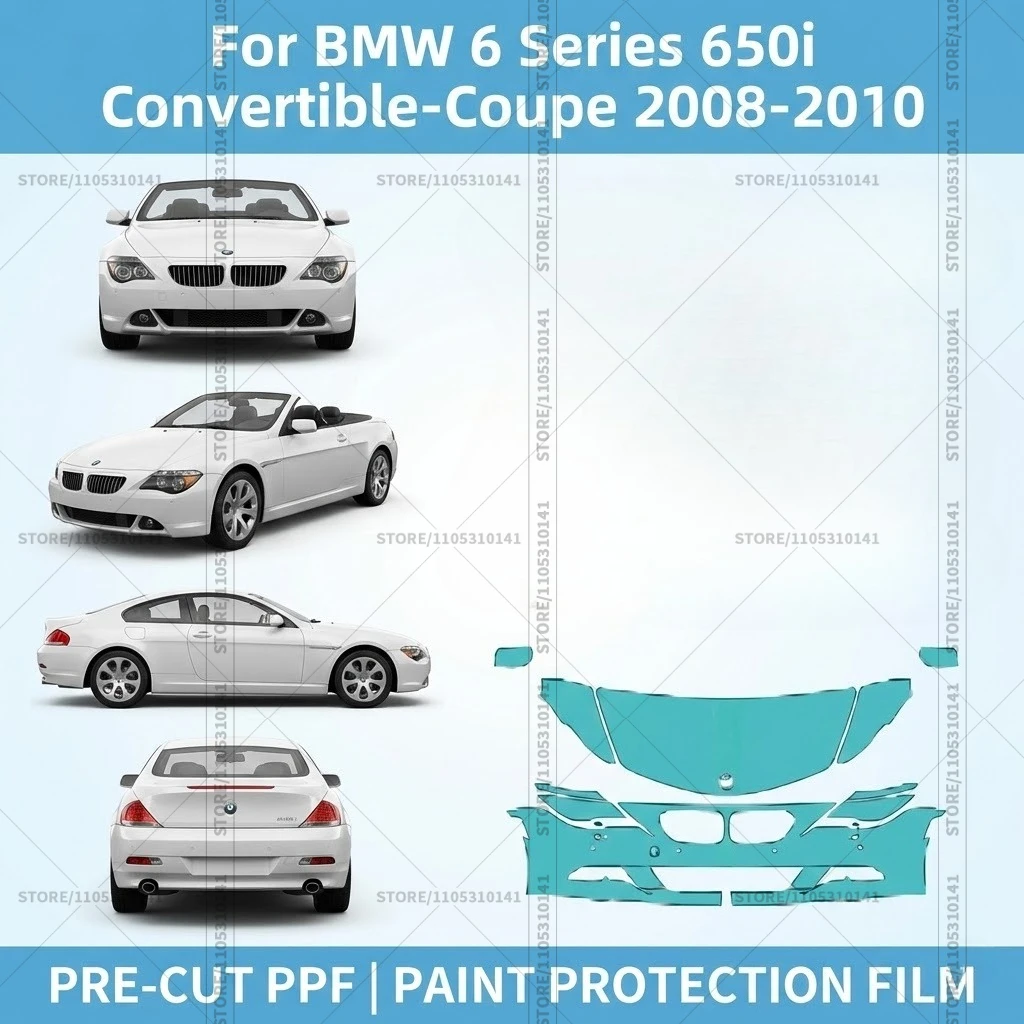 For BMW 6 Series 650i convertible-coupe 2008-2010 Pre-Cut Paint Protection Film PPF Transparent Car Film Automotive PPF