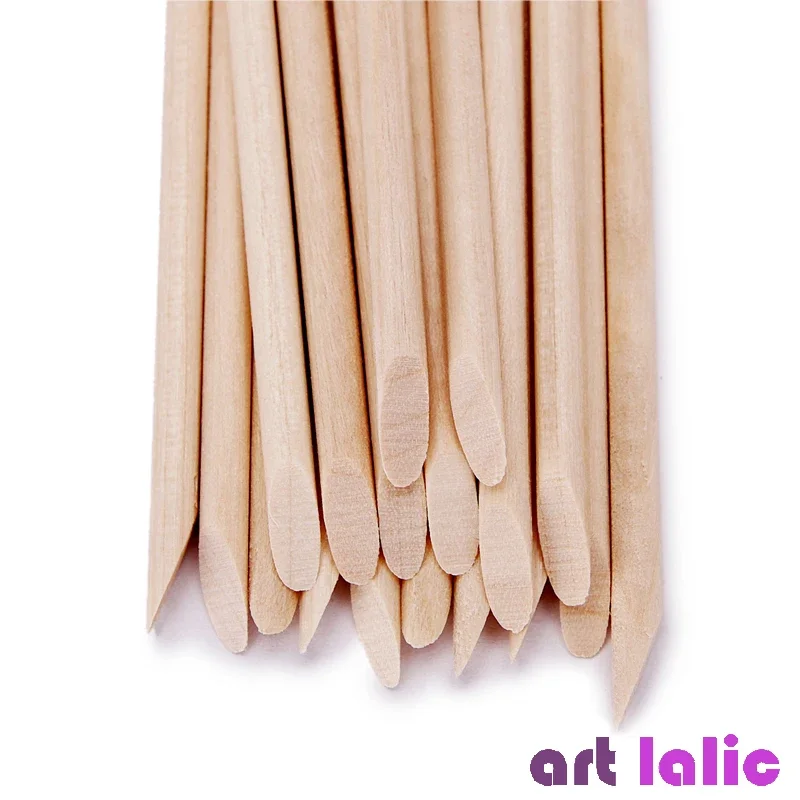 100 Stück Nail Art Design Orange Holz Stick Sticks Nagelhautschieber Entferner Maniküre Pediküre Pflege