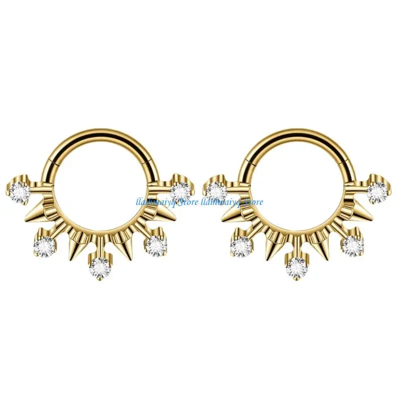 

573B Easy to Wear Seamless Geometric Nose Rings Piercing Nose Decors Comfortable Body Jewelry for Party and Daily Use