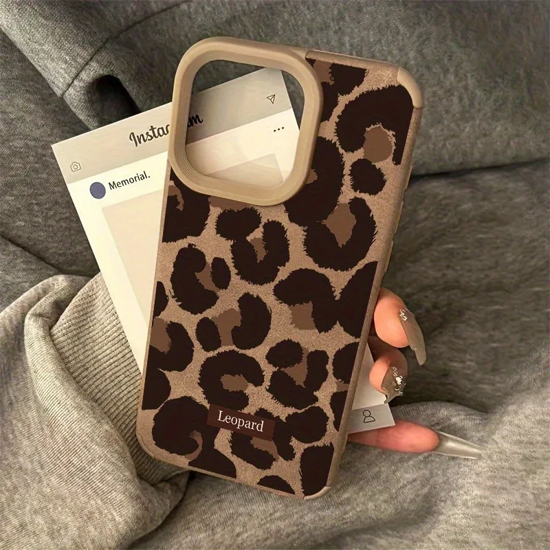 Halloween New Brown Leopard Print Phone Case for iPhone 17 16 15 14 13 12 11 Pro Max 16 15 Plus 17 AirXS XR  Faux Leather Cover view 6