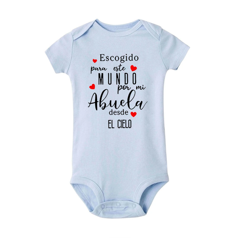 Chosen for This World By My Grandfather From Heaven Printed Baby Bodysuit Newborn Jumpsuit Infant Short Sleeve Jumpsuit Outfit