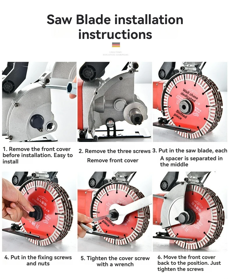 Dust-Free Electric Slotting Machine 6500r/min High-Efficiency One-Time Molding 5800W-8600W Powerful Cutting Tool