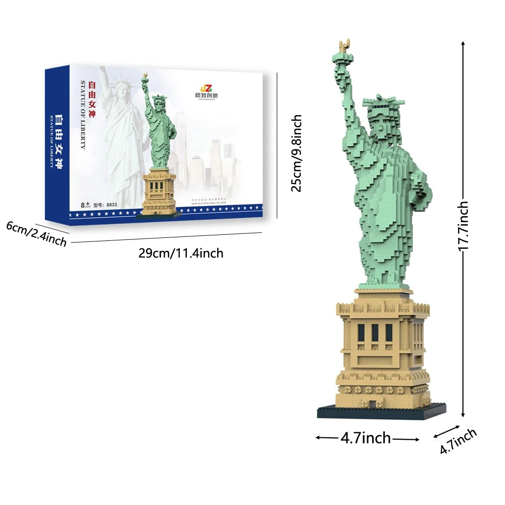 Statue of Liberty Building Block Model: Exquisitely Detailed Replica, Engaging DIY Assembly, Perfect Gift & Decor