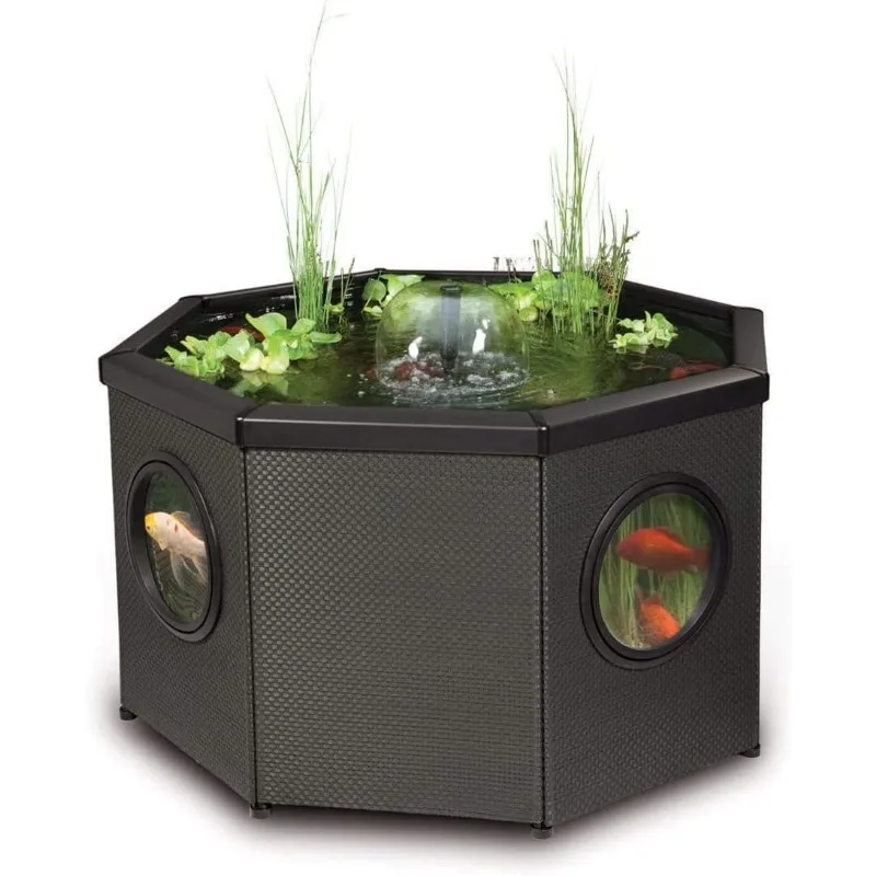 Complete Raised Window Pond Kit - Octagon, Water Feature Pool, Includes Inpond 5 in 1 300 Pond & Water Pump with UV Clarifier