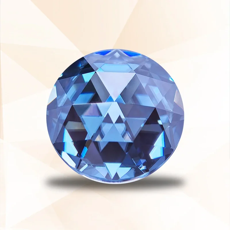 

НОВЫЕ муассанитовые бусины круглой формы с двусторонней огранкой розы королевского синего цвета для изготовления ювелирных изделий своими руками, материалы с сертификатом