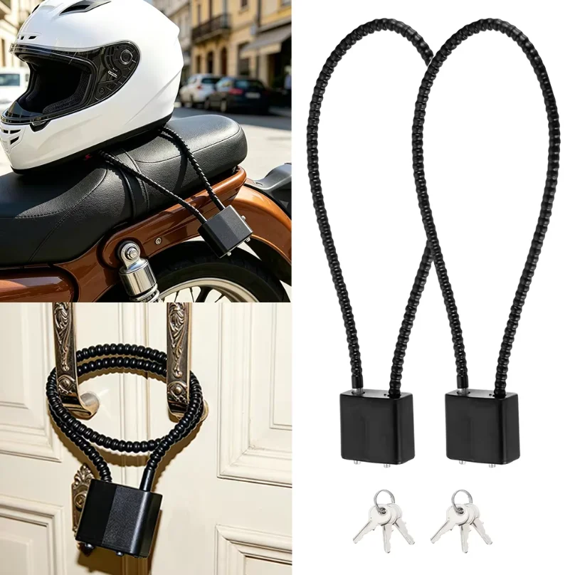 2Pc Motorcycle Helmet Lock With Keys Buckle Anti-theft Quick Release Fastener Secure Connector for Dirt Bike Bicycle ATV Motorcy