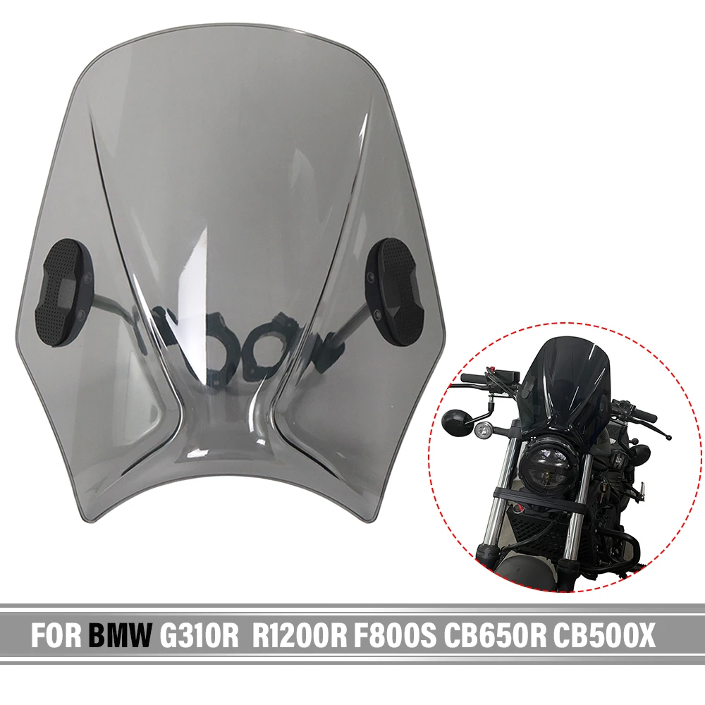 

Motorcycle Windscreen Windshield Universal Motorbikes Deflector Adjustable For BMW G310R R1200R F800S CB650R CB500X NC750X