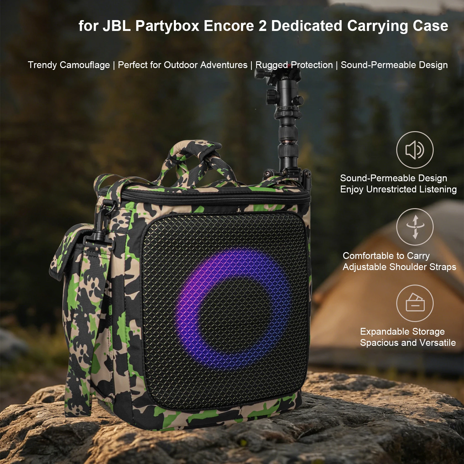 

Portable Wireless Bluetooth-compateble Sound-Transmitting Fabric Pouches for JBL Partybox Encore2 Speaker storage bag ﻿