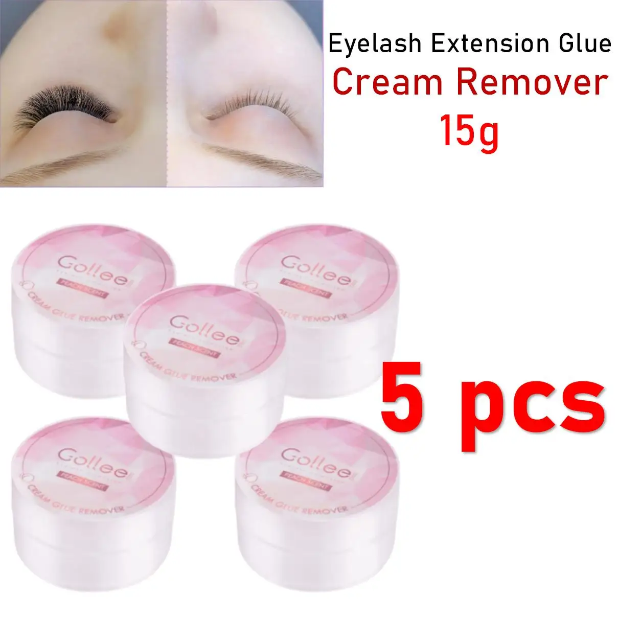 Gollee Peach Smell 15g Eyelash Adhesive Removing Cream No stimulation Fast Cleaning Makeup Remover Grafting Eyelash Adhesive Gel