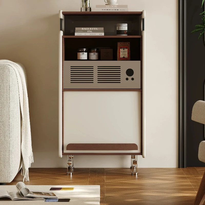 French retro bucket cabinet solid wood living room against the wall side cabinet record cabinet antique sofa narrow side