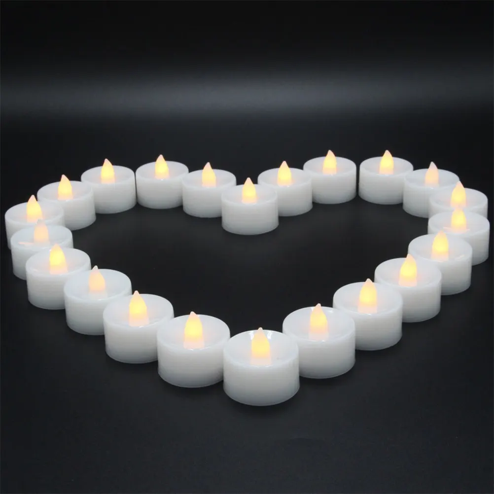 12Pcs LED Electronic Lights Flameless Warm White Realistic Lamps Romantic Wedding Birthday Party Proposal
