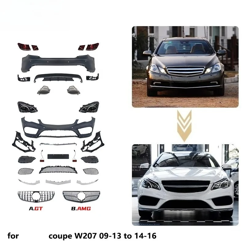 Restart Full Body Kit Old to New  for  E Coupe W207 09-13 Up to 14-16 Include Front Rear Bumper Assembly Grille