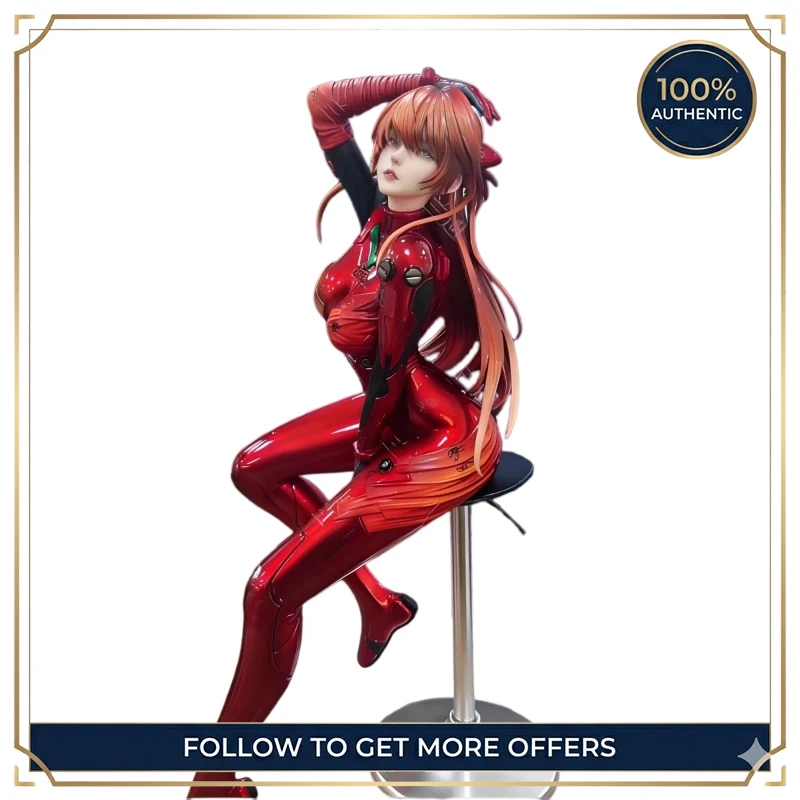 

42cm Beautiful Face Asuka Figure in Combat Uniform with Base, Static Model, Anime Merchandise Gift, Desktop Ornament