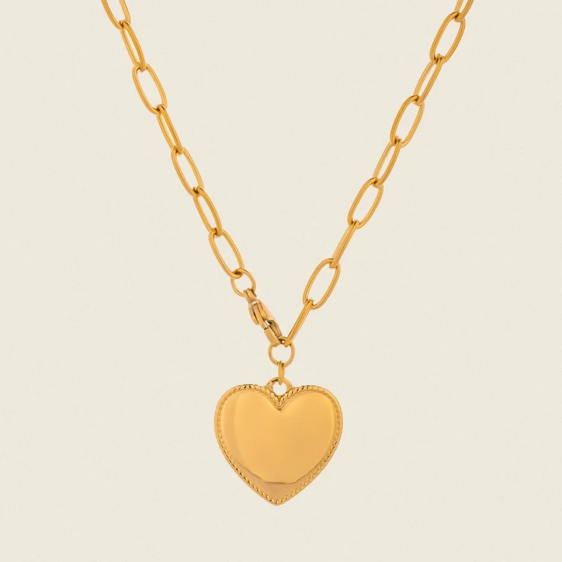 

Ожерелье с подвеской в виде сердца в стиле хип-хоп для женщин, 18-каратное золото, нержавеющая сталь, универсальные элегантные ювелирные изделия из титановой стали, оптовая продажа