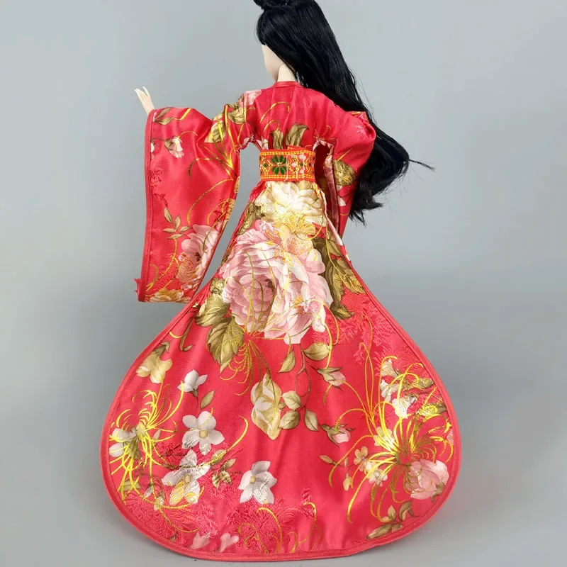 Red Cosplay Dress For Barbie Doll Outfits 1/6 Traditional Chinese Ancient Beauty Costume Clothes Party Evening Dresses Toys