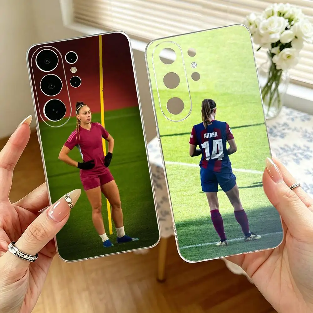 Funda Transparente para Teléfono con Diseño de la Estrella de Fútbol Athenea del Castillo para Samsung S25, S24, S21, S22, S23, S30, Ultra, S20, Plus, Fe, Note, 10, 9, 5G