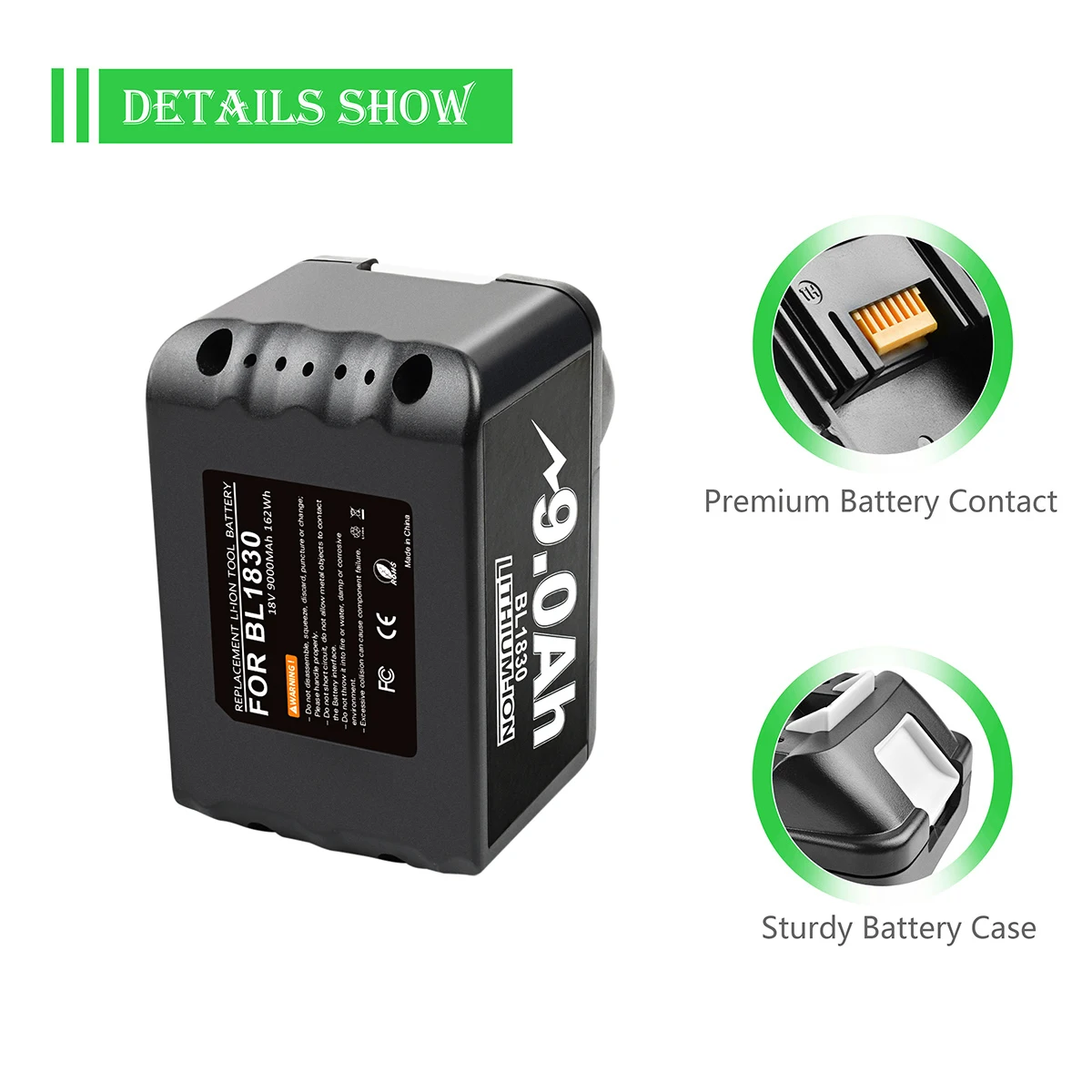 BL1860B 18V 9000MAH rechargeable battery lithium-ion battery replacement battery for MAKITA BL1860B BL1880 BL1830 BL1850 BL1860B