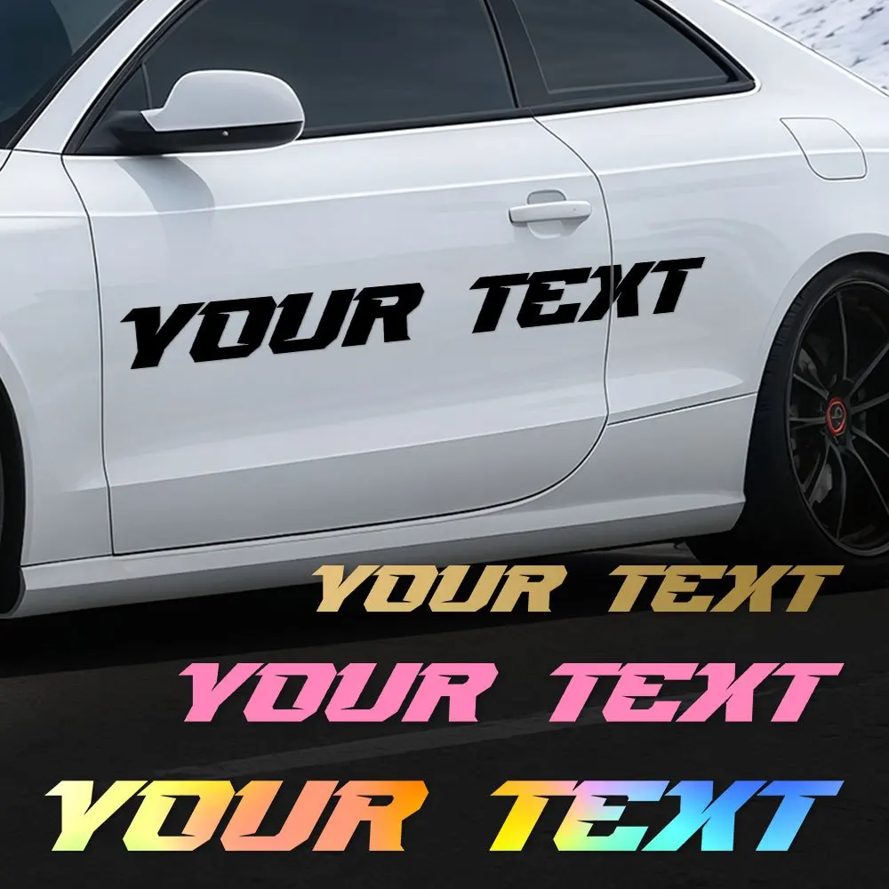 1 Stück Individuelle Autoaufkleber Personalisierter Text Vinyl-Aufkleber Wasserdichte Auto-Tür-Seiten-Fenster-Beschriftung Sonnenschutz-Dekoration