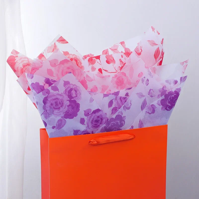 Carta velina modello rosa, perfetta per confezioni regalo, confezioni di fiori, artigianato fai da te, decorazioni per feste, 10 fogli, 50x70cm