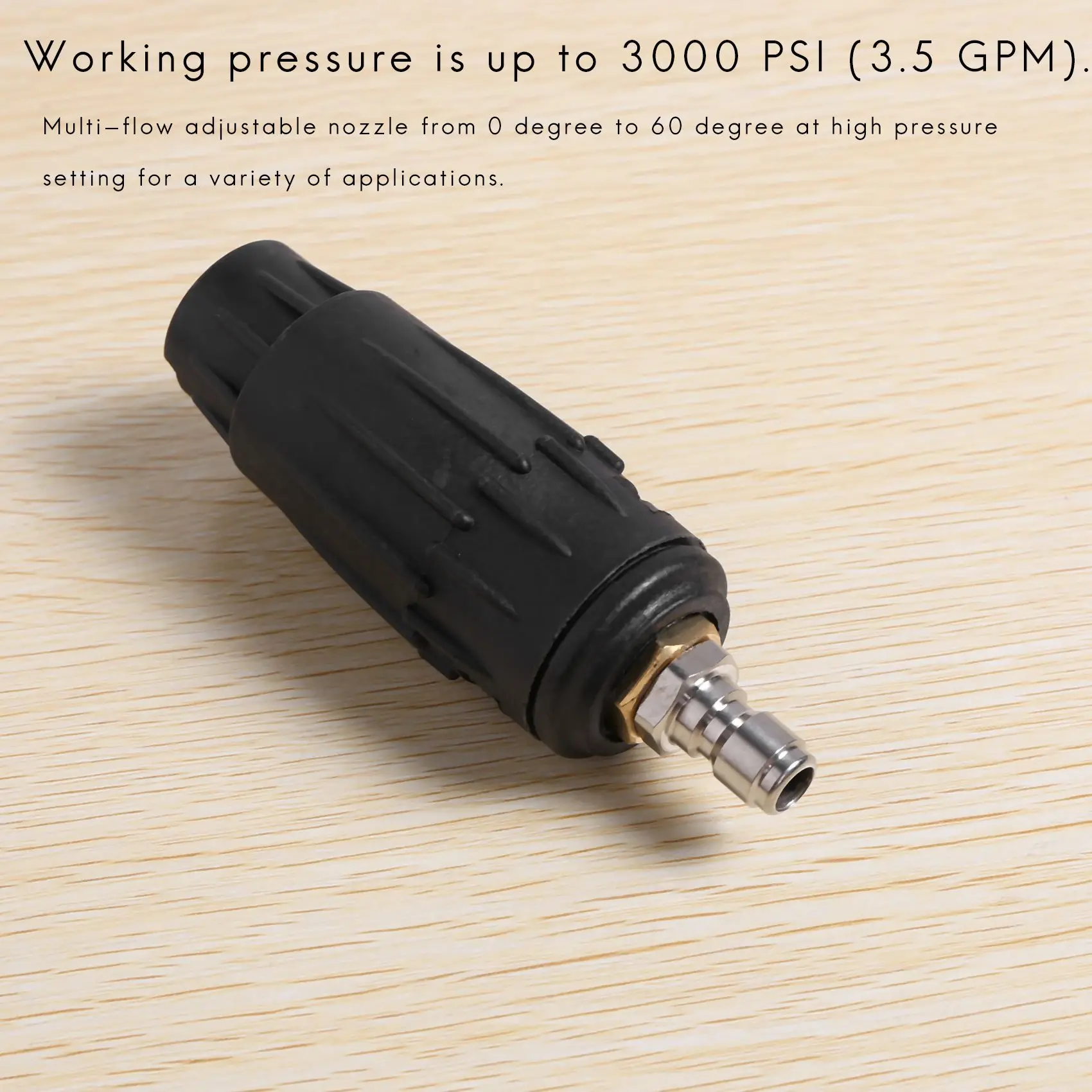 

Adjustable Pressure Washer Nozzle Tips, Variable Spray Pattern, 1/4 Inch Quick Connect Plug, 3000 PSI