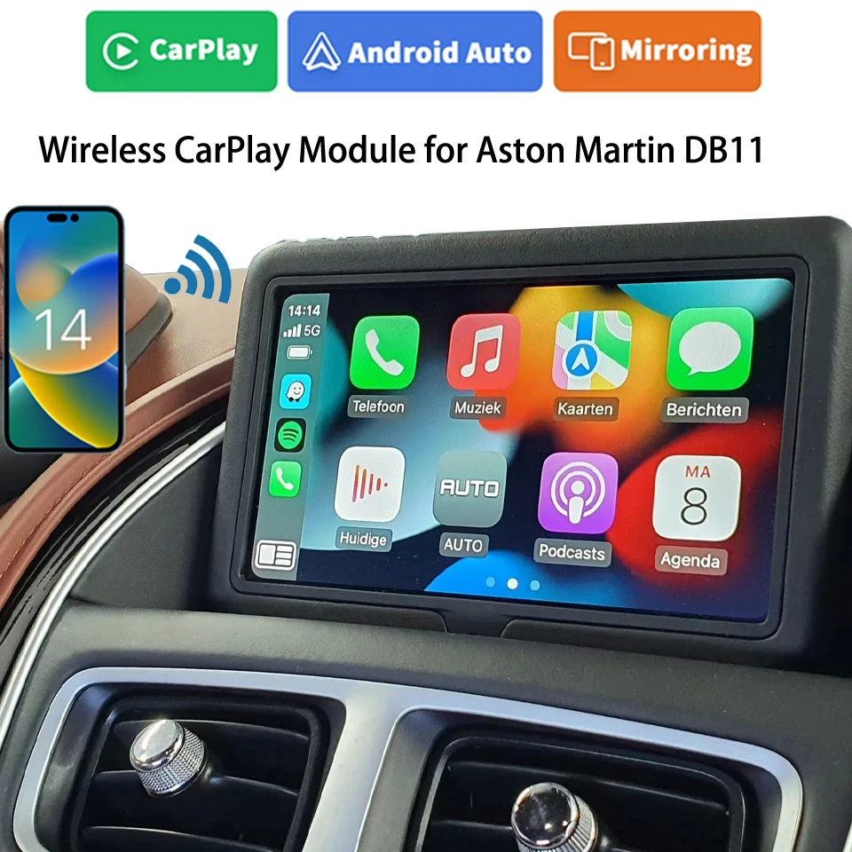 2024 z systemem Android do odtwarzania samochodów na smartfony Youtube integracja Apple CarPlay dla Aston Martin DB11 OEM Radio z kontrolerem