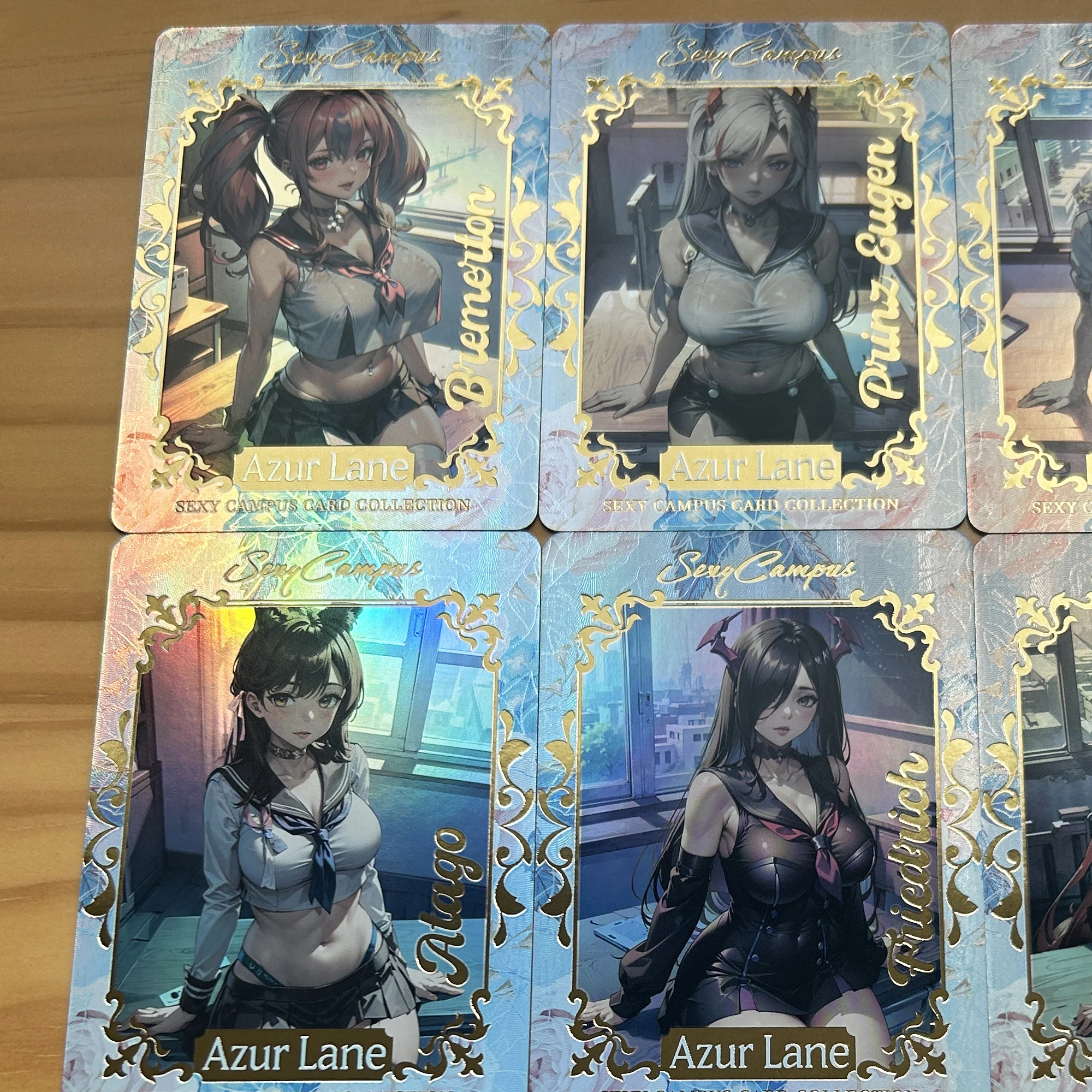 9Pcs/set Diy Azur Lane St Louis Jk Series Collection Card Hot Stamping Refraction Color Flash Atago Game Anime Cards Gift Toys