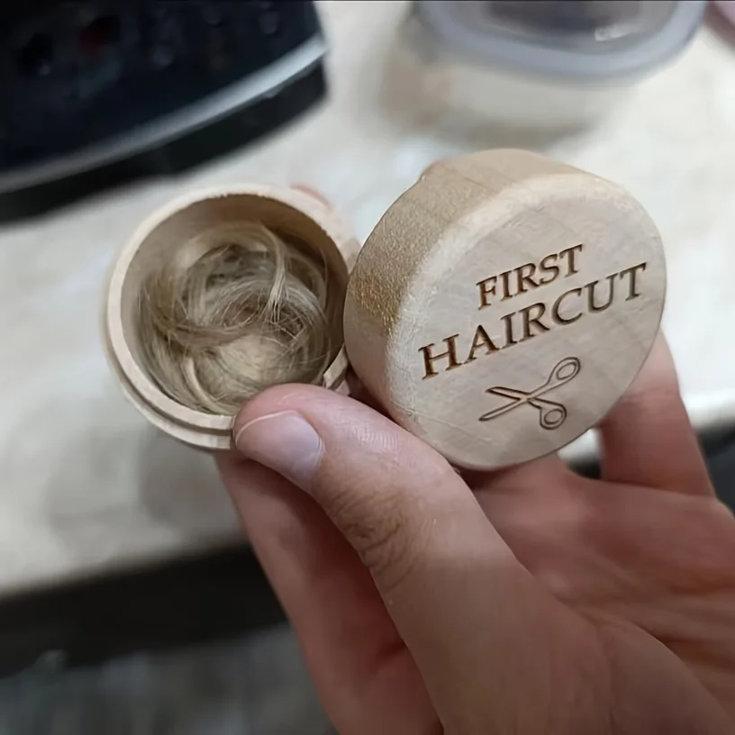 Natural Beech Wood Baby Fetal Hair Keepsake Box | Portable Memory Storage, Minimalist Lightweight Gift for New Parents