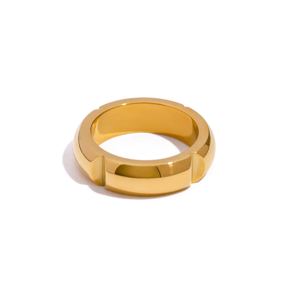 

Stainless Steel PVD 18K Gold Plated Tarnish Simply Solid Rings For Woman Men Jewelry Wholesale Summer Trendy