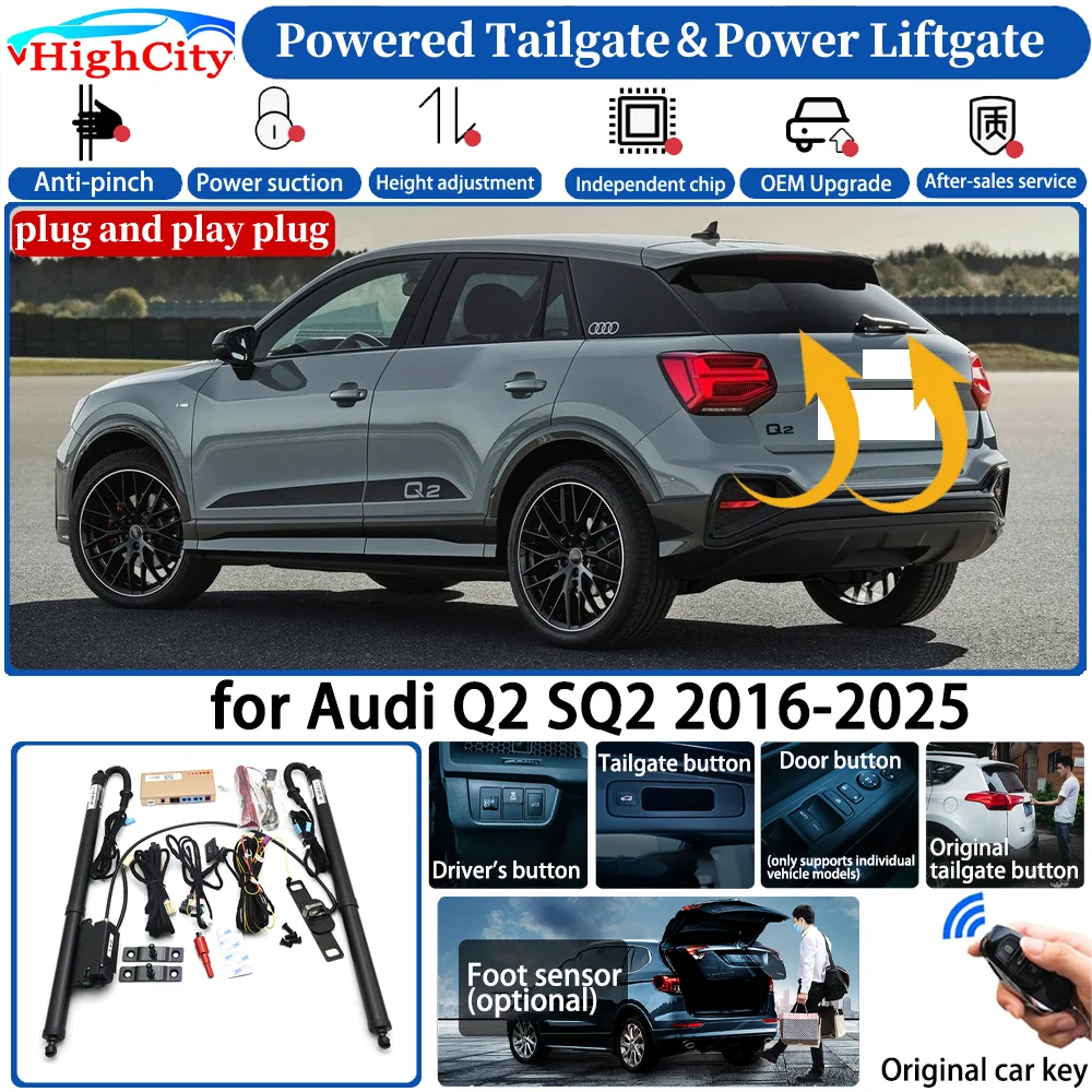 for Audi Q2 SQ2 2016-2025 Car Automatic Smart Powered Tailgate Power Liftgate System Intelligent Strut Trunk Opener Lift Kit