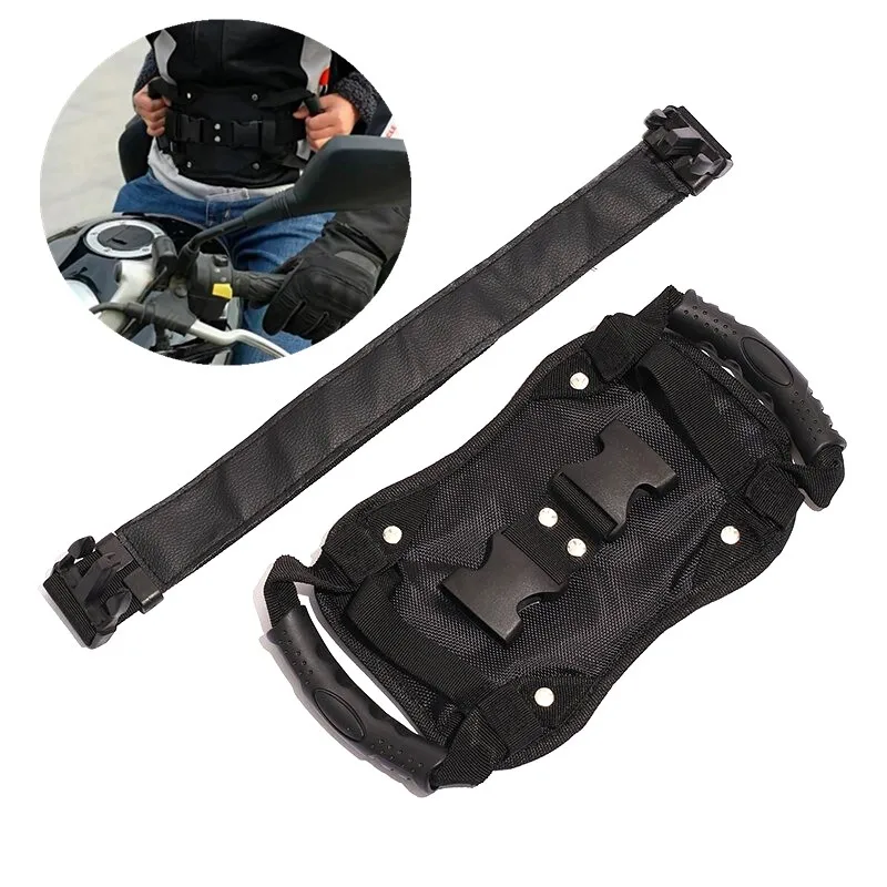 

1set Motorcycle Scooters Safety Belt Back Seat Passenger Grip Grab Handle Non-Slip Strap Universal Motorbike Seat Straps