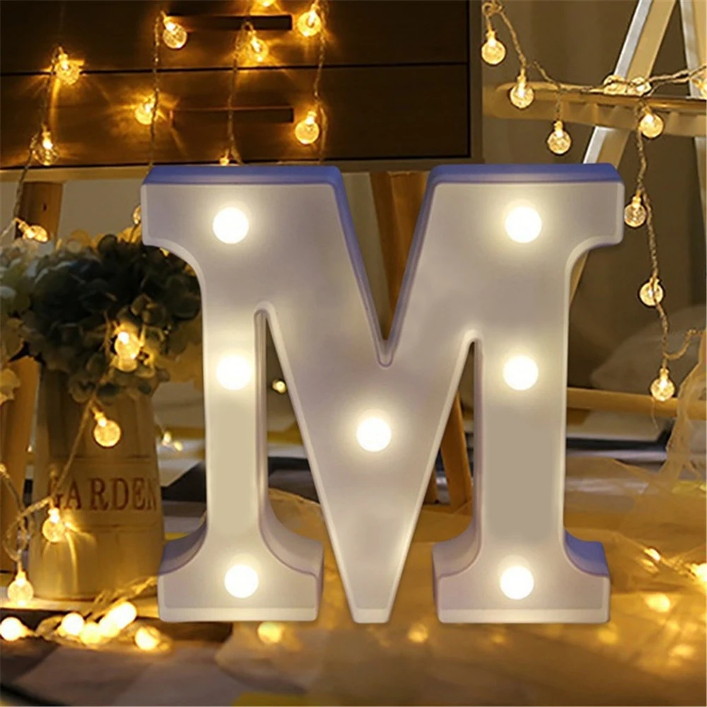 Alphabet LED Night Lights Luminous Number Lamp 16cm Letter Light For Home Wedding Birthday Christmas Party Decoration_maomaolike.com