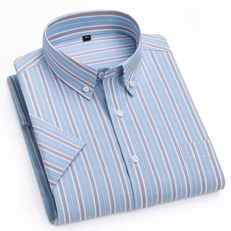 Hight qulity 100%cotton thin summer shorts sleeve shirts for man slim fit formal shirt soft business elegants designer clothes