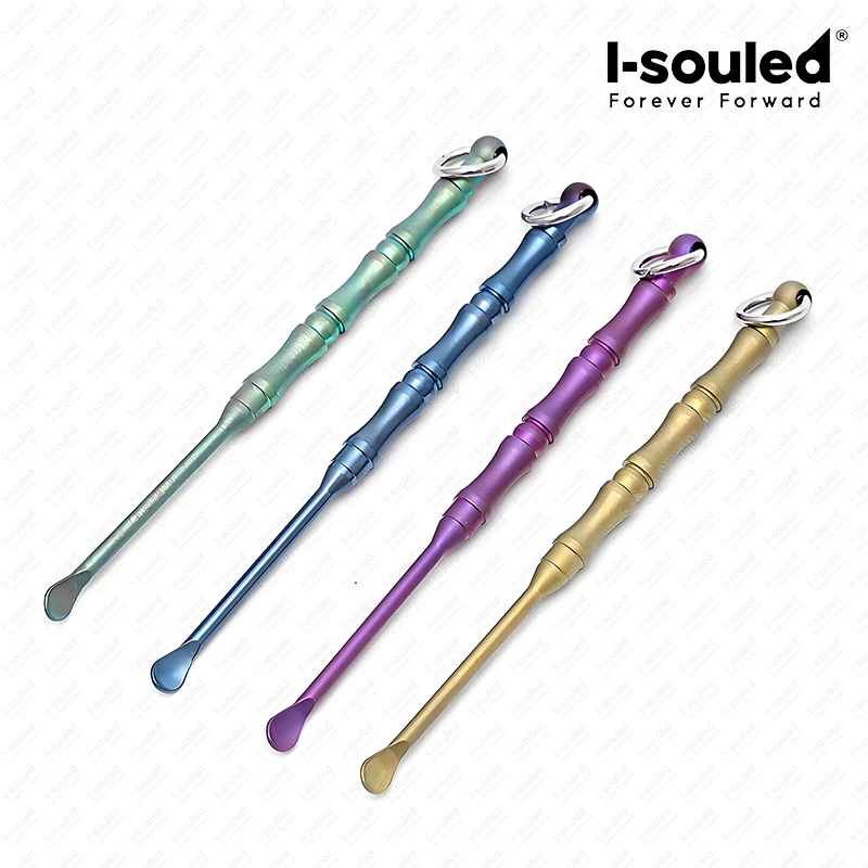A set of 3 Packs Anodized Titanium Ear Pick Keychain for Safe Ear Cleaning - Hypoallergenic Ear Care Tool Gift for Men/Women