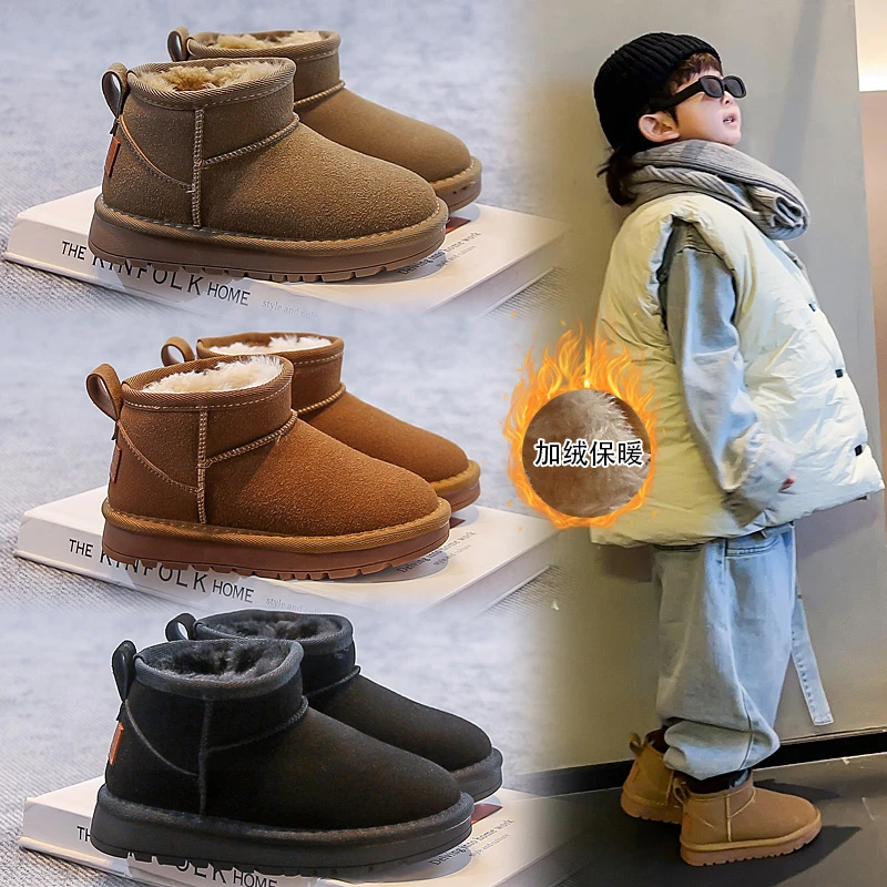 

2025 New Classic Children Snow Boots Boys Girls Kids Autumn Winter Warm Fashionable and hot selling Cotton Ankle Boots