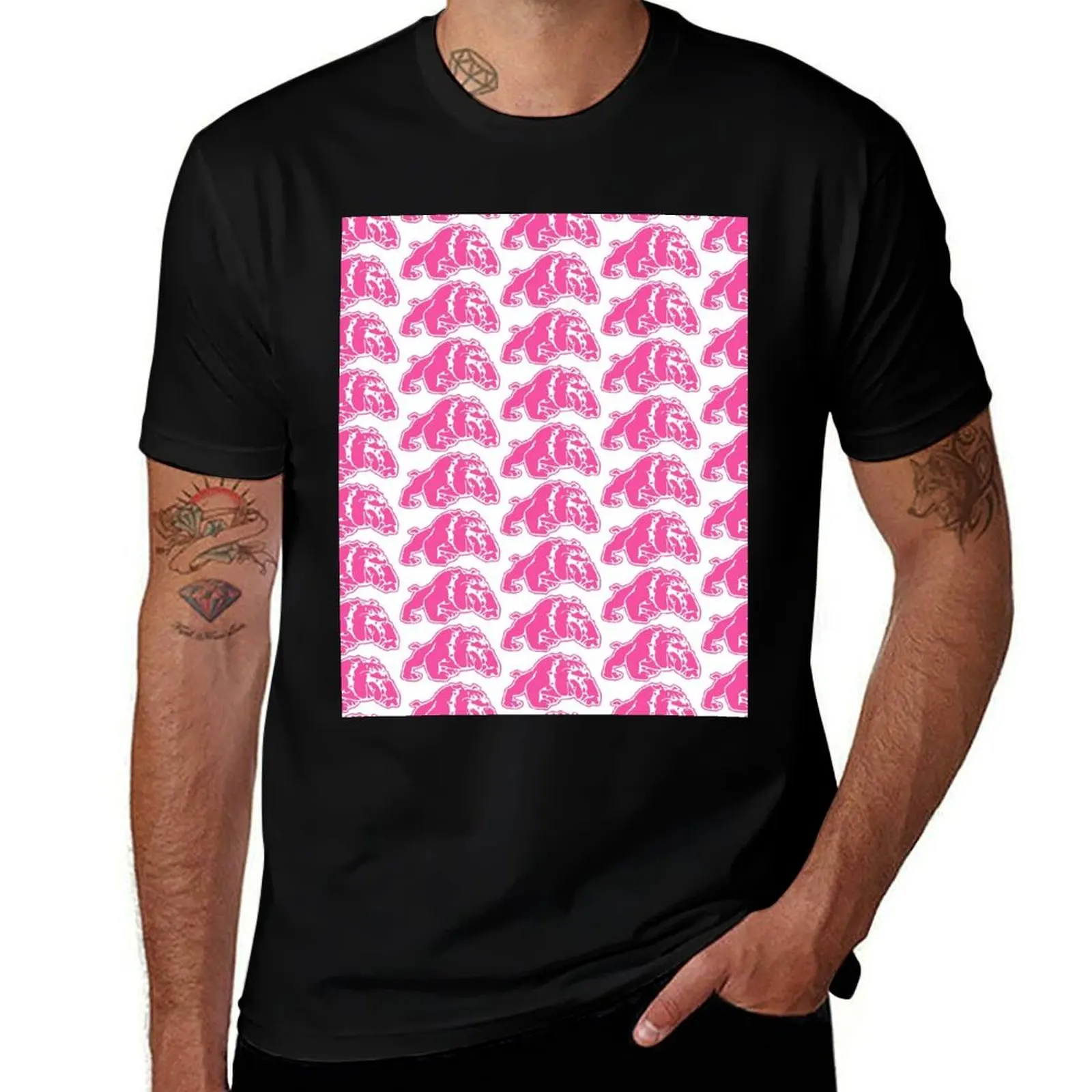 

Pink Bulldog T-Shirt Fashion Simple Casual Tee Shirt
