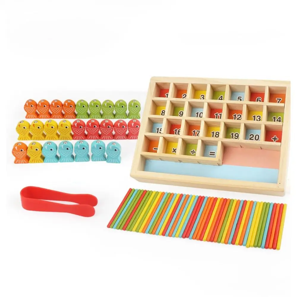 

With Numbered Wooden Magnetic Fishing Game Montessori Early Education Matching Board Game Puzzle Multi-functional