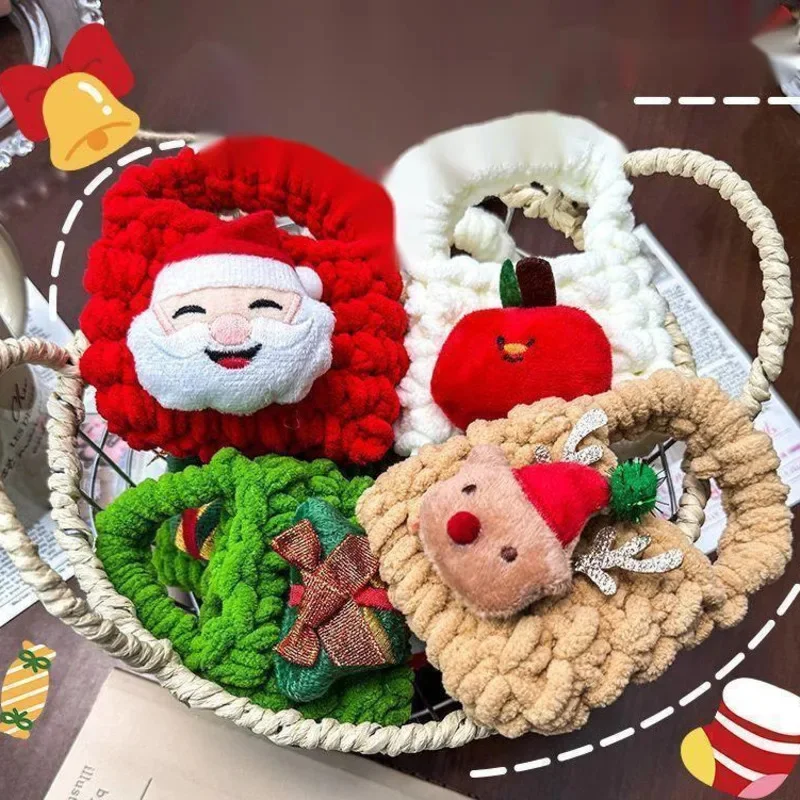 Christmas Weaving Wallet Christmas Tree Santa Claus Elk Cartoon High Beauty Earphone Bag Storage Bag Child Mini Bag Gifts New