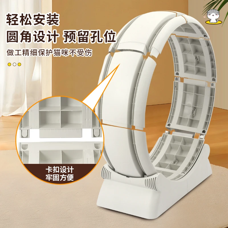 Treadmill Kucing Roller Diam Ramah Lingkungan Plastik Hewan Peliharaan Treadmill Kucing dan Anjing Olahraga Kebugaran Anti-cubit Jalur Lebar