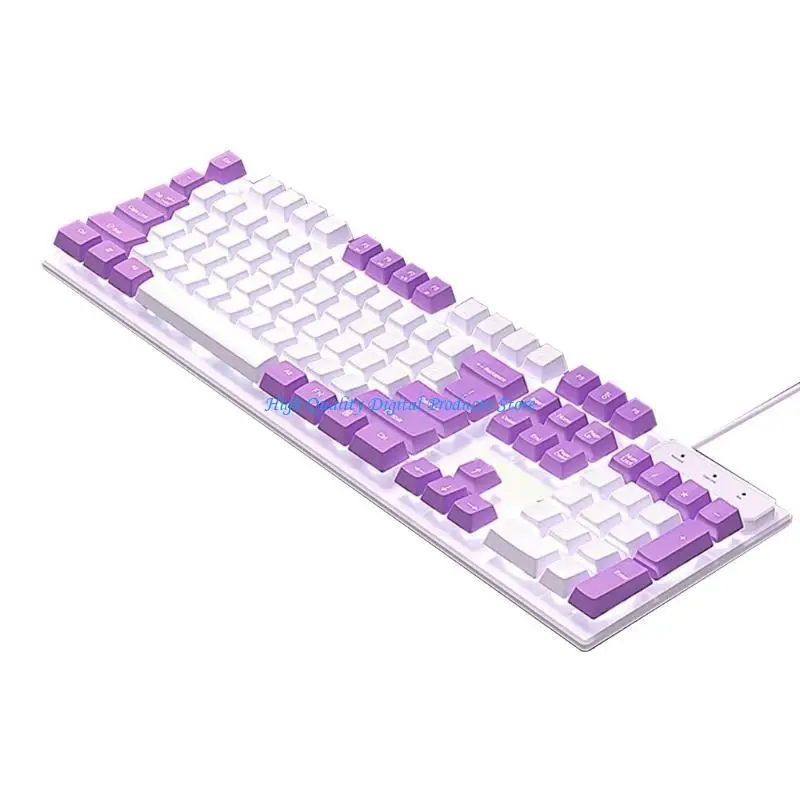 

U2JE PC Gaming Mechanical Keyboard Universal 104 Keys Tea Keyboard Double Colors