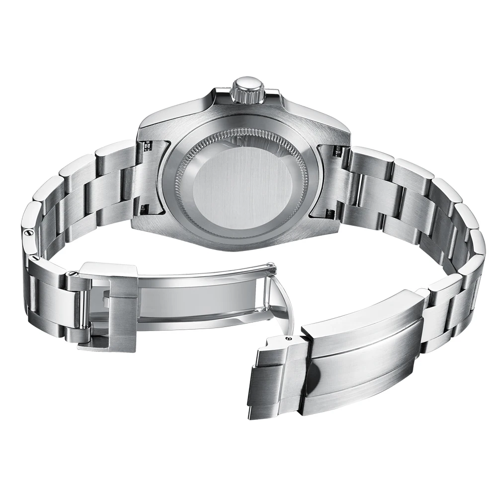 CUSTOM Logo 40mm Men's Automatic Mechanical Watch Stainless Steel Luminous Date Sports Casual Luxury Watch Gift for Men Sapphire view 3