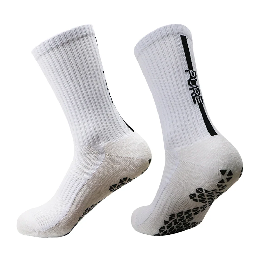 1 Pair Anti-Slip Grip Socks, Powerful Grip Football Socks, Breathable Men Sports Socks, One Size Fits All