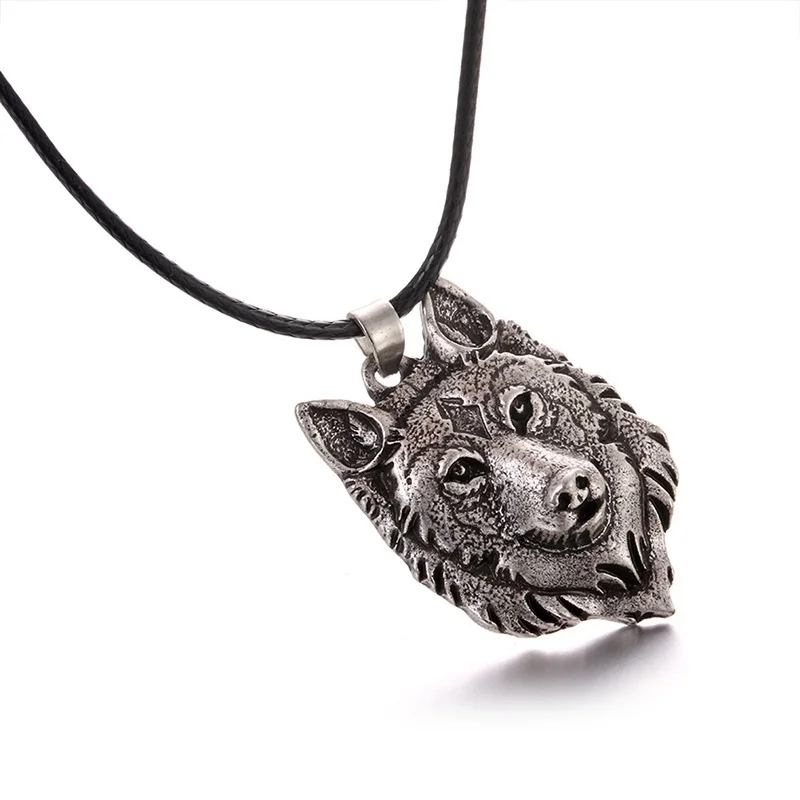 Vintage Fashion Mens Jewellery Tibetan Wolf Head Pendant Necklace for Men Amulet Animal Viking Men Gift Jewelry Collar Hombre